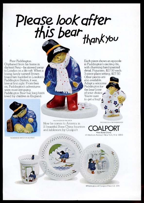 paddington bear china figurines