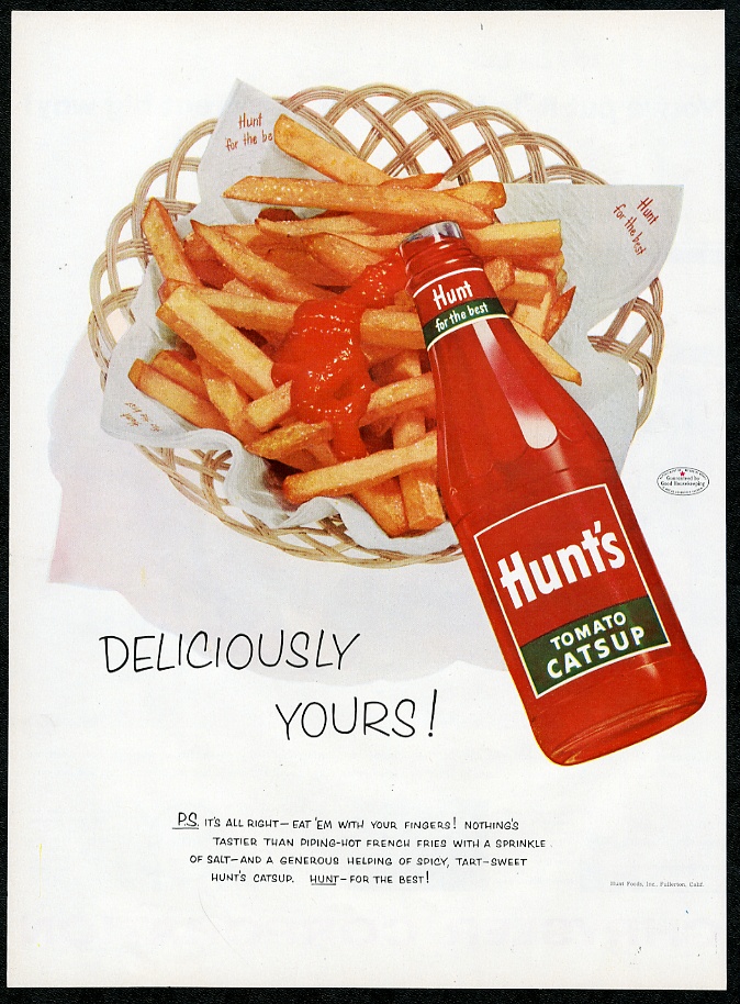 hunt"s tomato catsup ketchup french fries vintage print