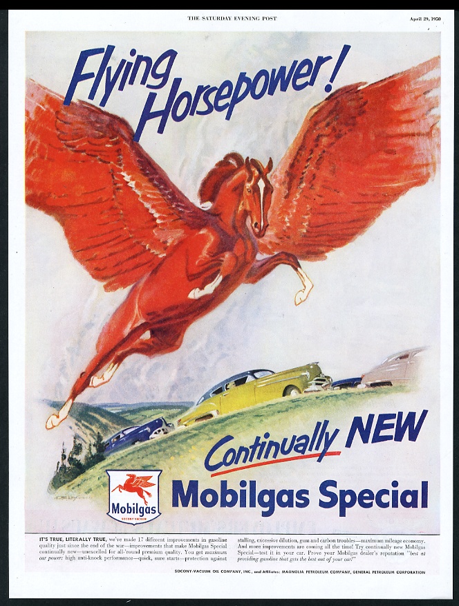 pegasus red flying horse color art flying horsepower mobil gas