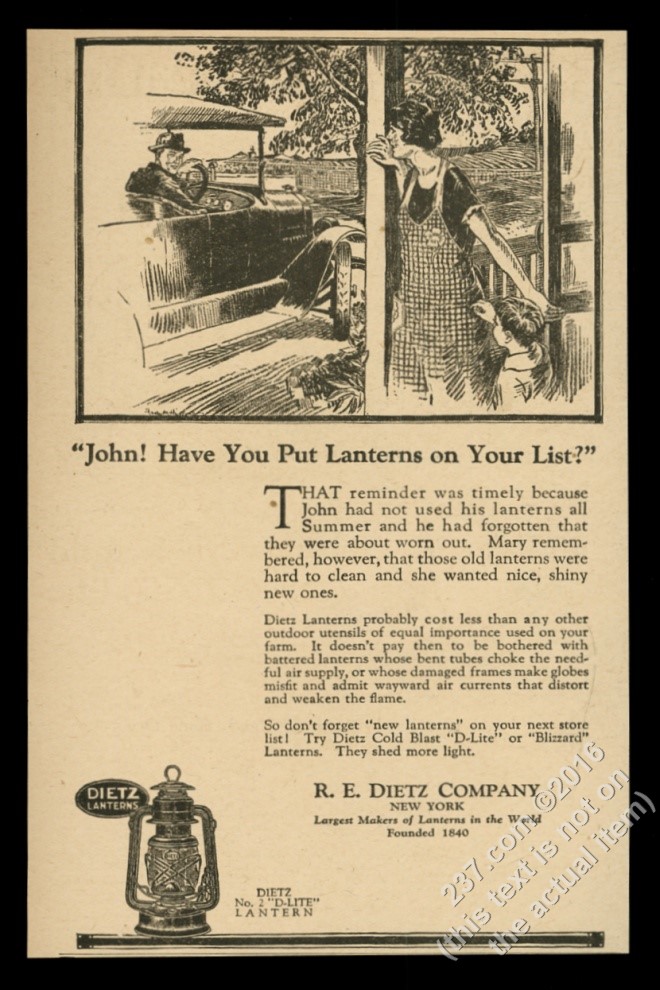 1924 Dietz D-Lite lantern farm art vintage print ad | eBay