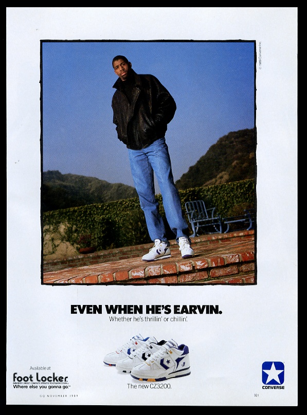 1989 Magic Johnson photo Converse basketball shoes CZ3200 vintage print ...