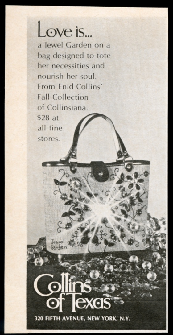 Enid Collins Jewel Garden purse handbag vintage print advertisement