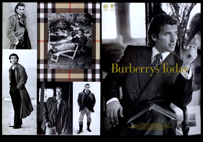 Burberrys men's trench coat jacket suit 6 vintage print advertisement
