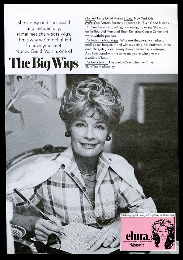 Nancy Guild Martin Elura wig vintage print advertisement