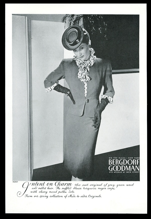 Horst P. Horst Bergdorf Goodman women's wool suit fashion print advertisement