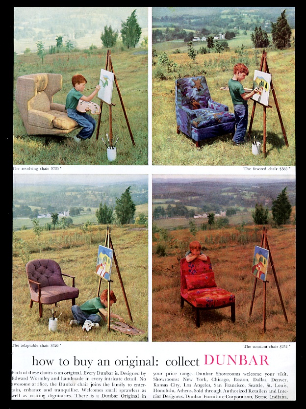 1963 Dunbar Furniture Edward Wormley 4 Modern Chair Photo Vintage Dunbar Furniture Edward Wormley 4 Modern Chair Vintage Print Advertisement