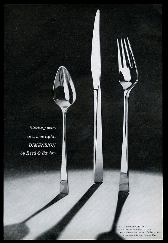 Reed & Barton Dimension modern silverware spoon knife fork print advertisement