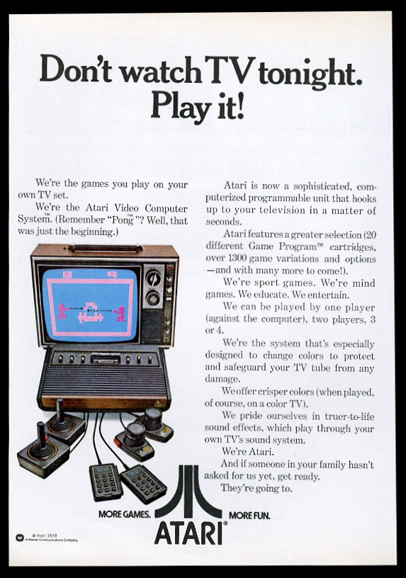 1978 Atari VCS 2600 video game system photo vintage print ad | eBay