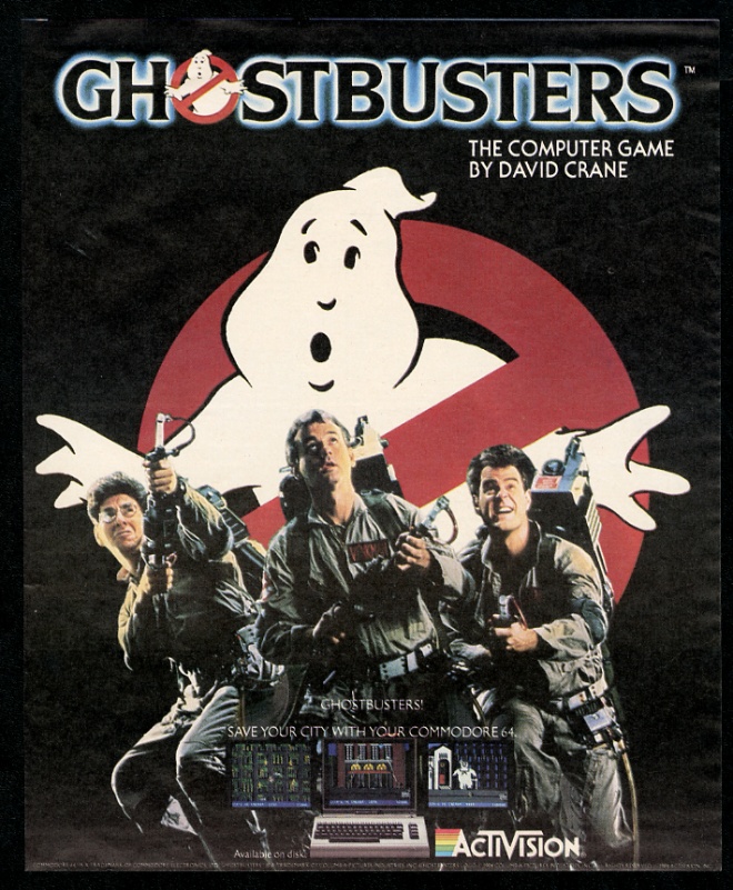 1984 Ghostbusters movie cast photo Activision game release vintage ...