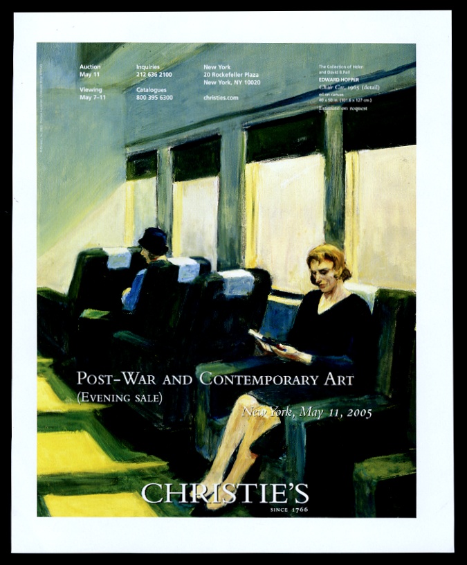 Edward Hopper Chair Car painting Christie's vintage print advertisement