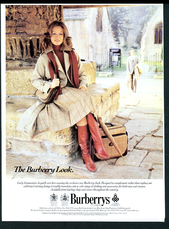 Burberrys trenchcoat check skirt Lady Annunziata Asquith print advertisement