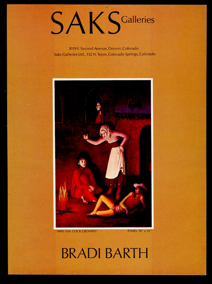 Bradi Barth And The Cock Crowed art Saks Galleries vintage print advertisement