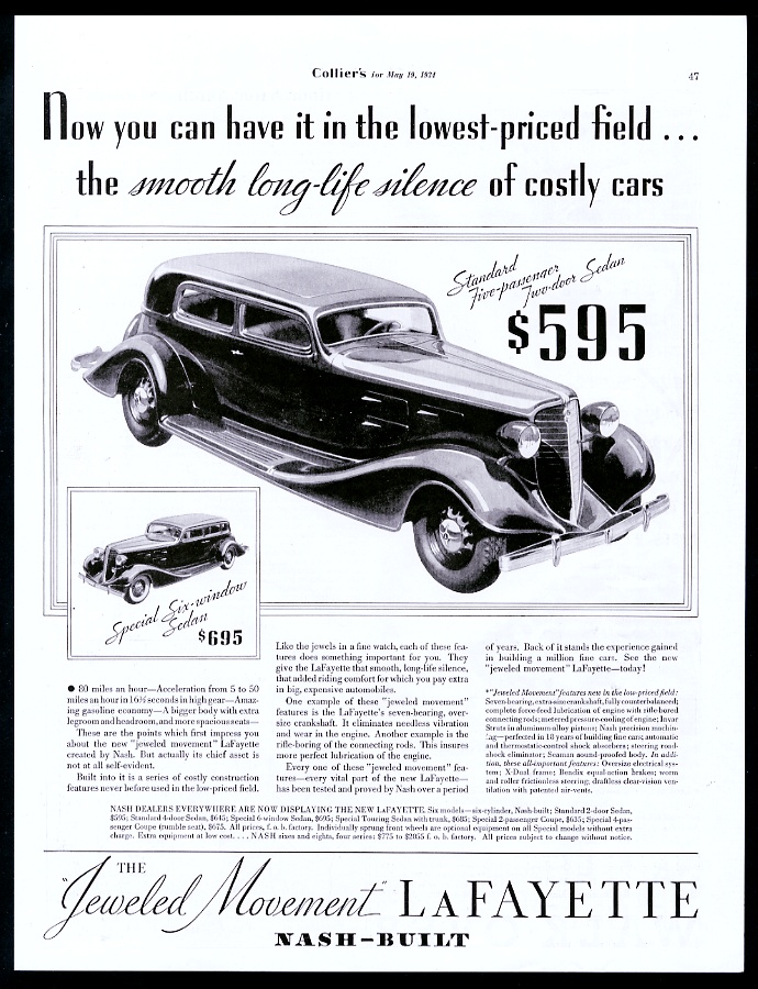 1934 Nash Lafayette Sedan Car Ilrated Vintage Print Ad Ebay Using Someone Else S Description Or Photos Without Permission Is A Violation Of Ebay Rules And United States Copyright Law Le 17 U Code
