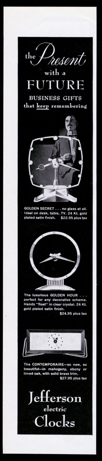 Jefferson Golden Secret Golden Hour Contemporaire electric clock advertisement