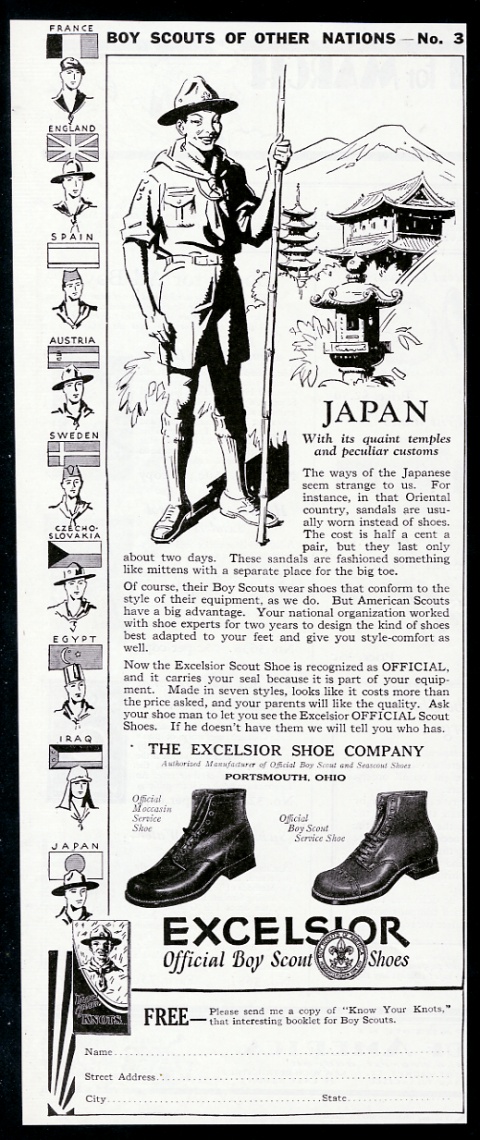 1930 Japan Boy Scout art Excelsior 