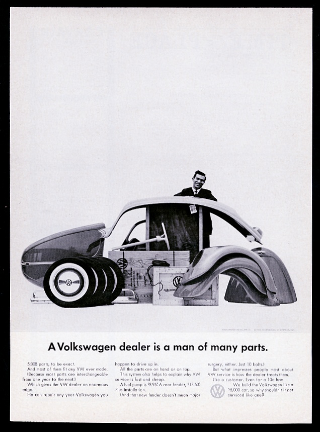 1962 Vw Beetle Car Photo Volkswagen Dealer Man Of Many Parts 11x8 1962 Vw Volkswagen Beetle Car Dealer Man Of Many Parts 11x8 Print Adver