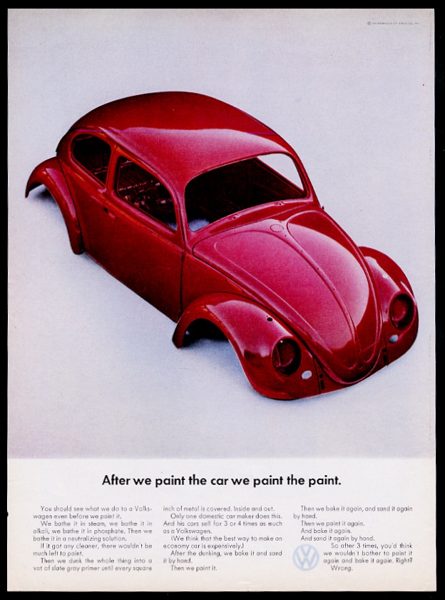 1965 Vw Volkswagen Beetle Car Red Body Shell Photo 11x8 Vintage 1965 Vw Volkswagen Beetle Car Red Body Shell 11x8 Vintage Print Adver