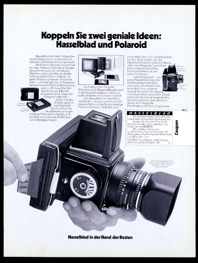 Hasselblad 500 C/M camera German vintage print advertisement