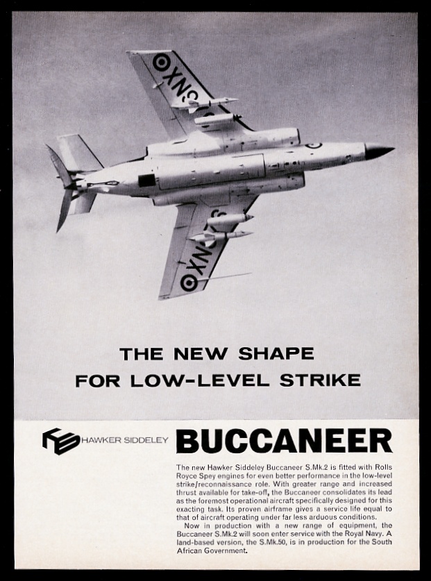 Hawker Siddeley Buccaneer D Mk2 RAF R.A.F. fighter plane print advertisement