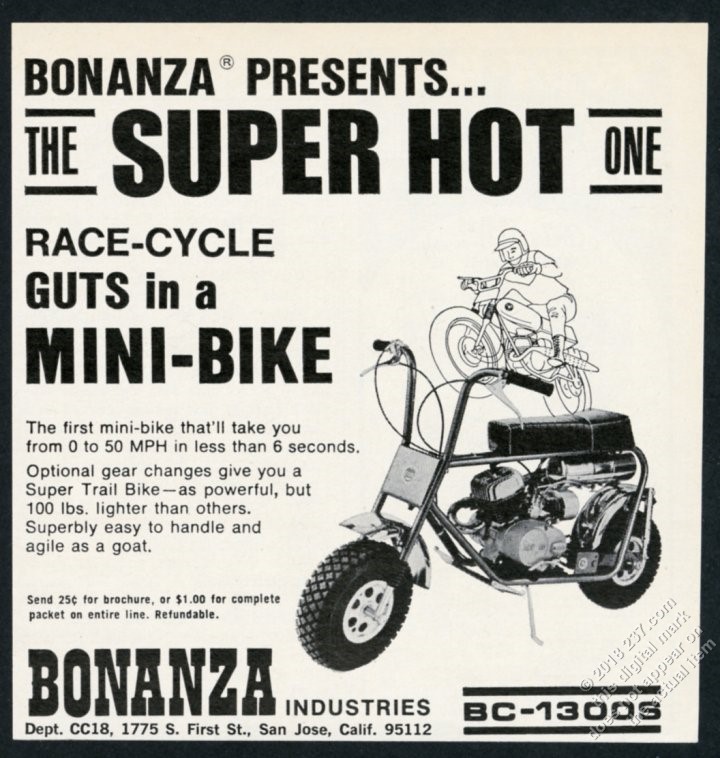 vintage bonanza mini bike for sale