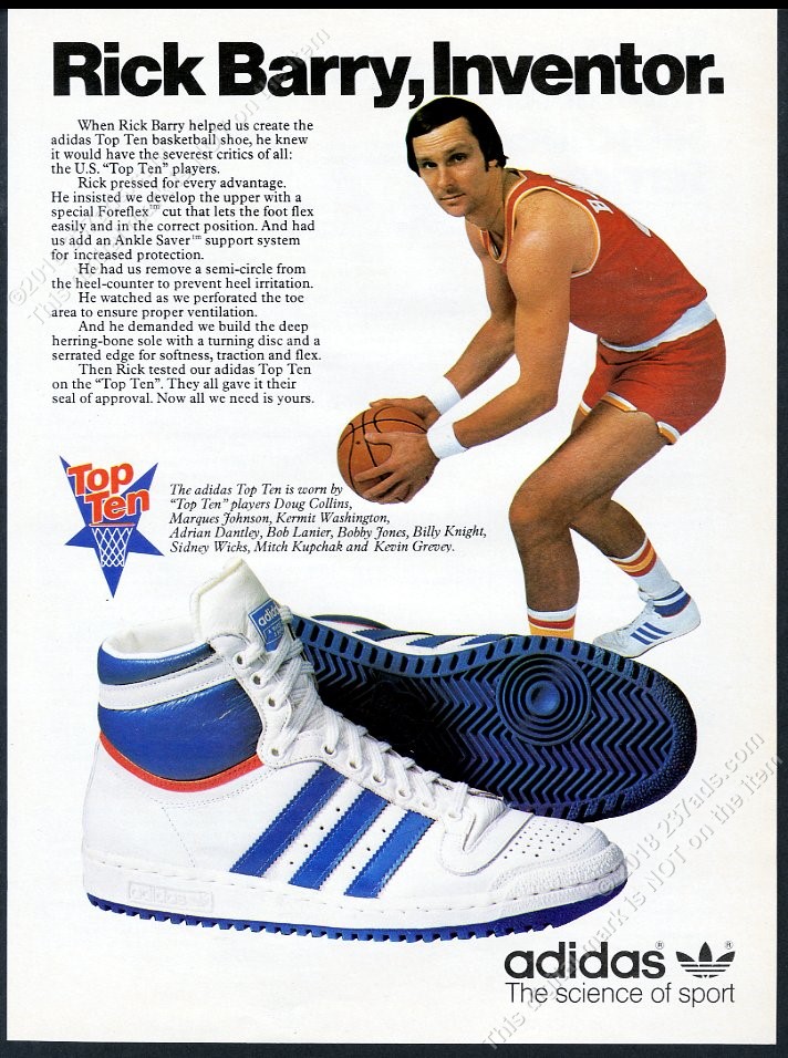 1979 Rick Barry photo Adidas Top Ten 