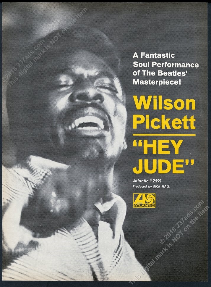 1968 Wilson Pickett Big Photo Hey Jude Record Release Vintage Trade