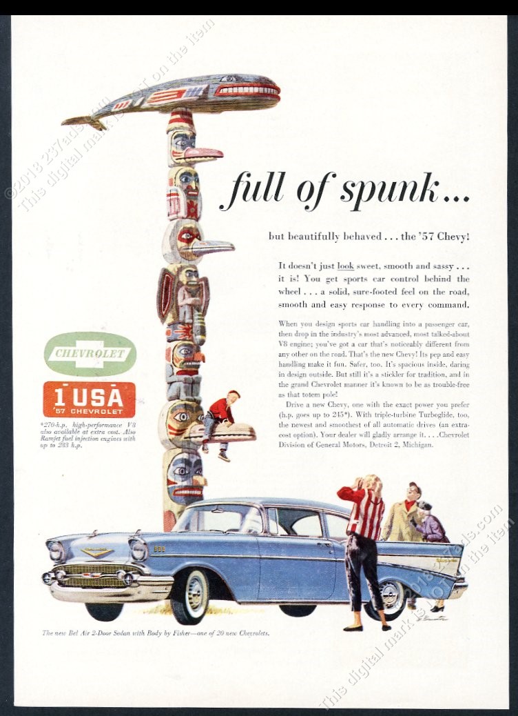 1957 CHEVROLET CHEVY BEL AIR CAR Vintage Look REPLICA METAL SIGN TOTEM POLE
