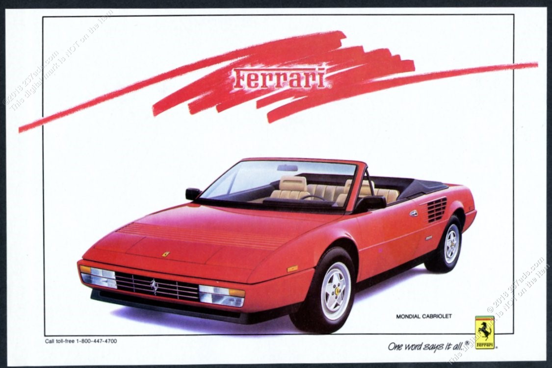 1986 Ferrari Mondial Cabriolet Red Convertible Car Photo Vintage Print Ad Ebay