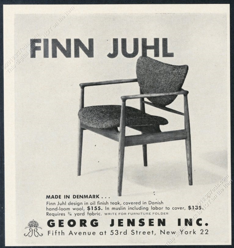1955 Finn Juhl Danish Modern Chair Photo Georg Jensen